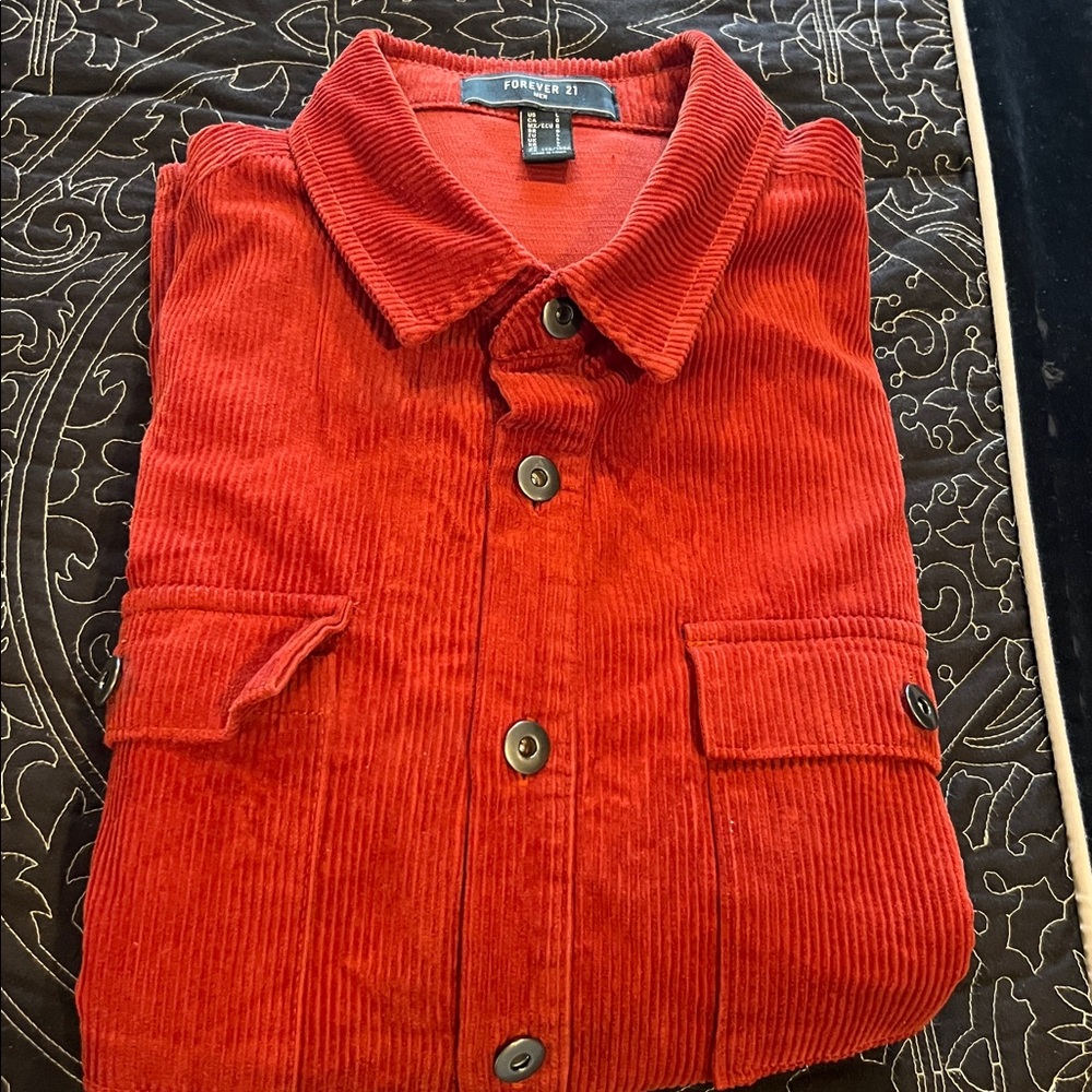 Forever 21 Men Red Ribbed Long-Sleeve Top - Picture 6 of 6